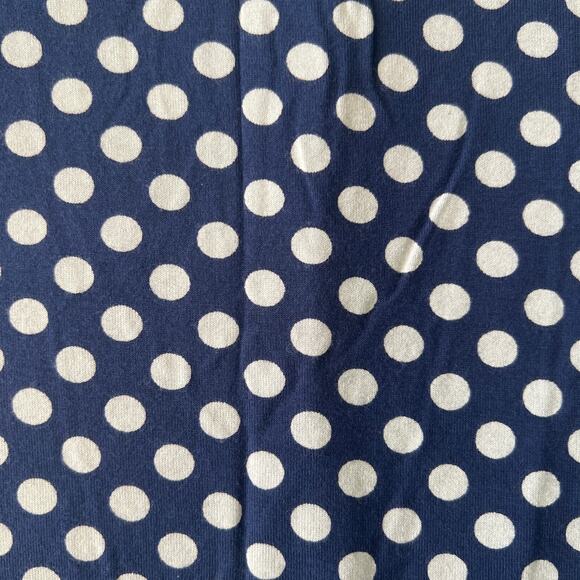 BZR Navy Polka Dot Bodycon Dress Women’s Size L 3/4 Sleeve Stretch - Picture 5 of 7